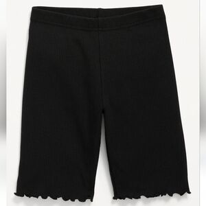 Cat & Jack Black Ribbed Bike Shorts - Lettuce Edge - NWT - 10/12